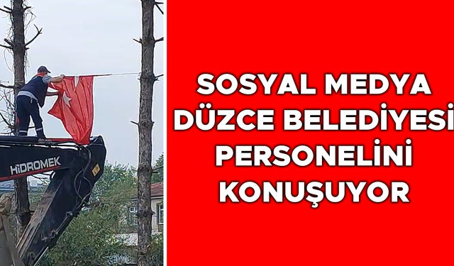 TELE DOLANAN BAYRAĞI ÖNCE DÜZELTTİ SONRA İSE ÖPTÜ