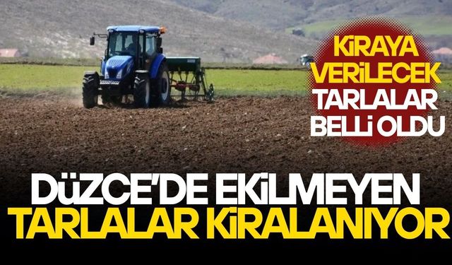 DÜZCE’DE TARIM ARAZİLERİ KİRAYA VERİLECEK
