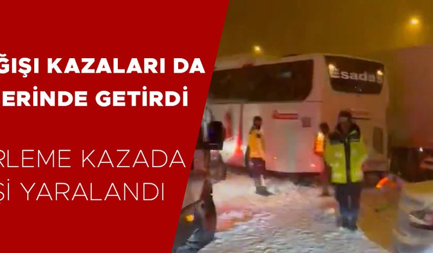 KAZA SONUCU KAPANAN YOLDA TRAFİK TEKRAR ULAŞIMA AÇILDI