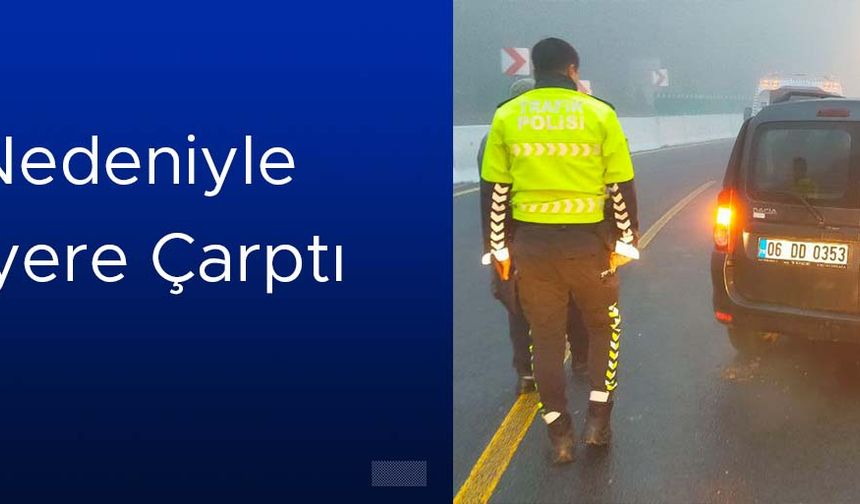 BARİYERE ÇARPAN ARAÇ TRAFİĞİ AKSATTI