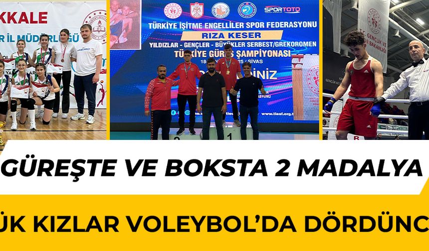 GÜREŞTE VE BOKSTA 2 MADALYA