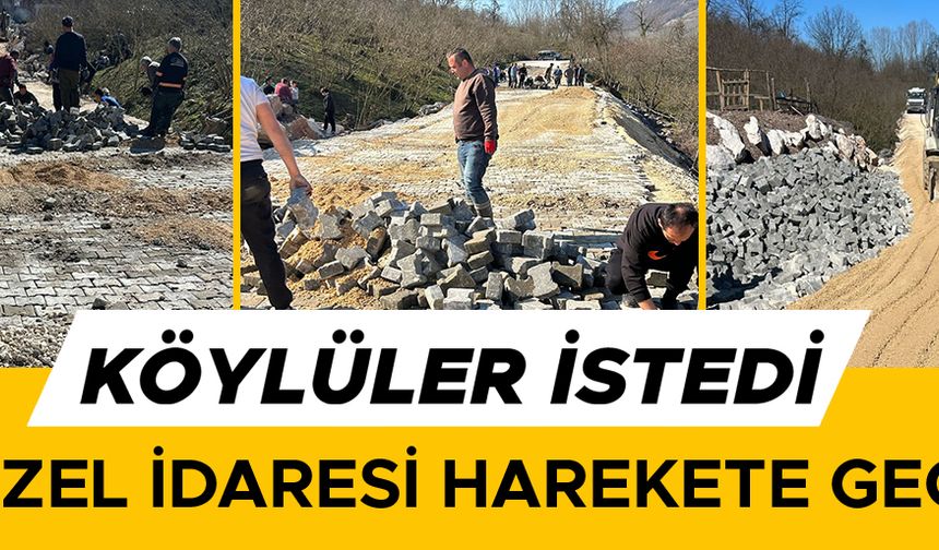 KİLİT PARKE ÇALIŞMALARI KÖYLÜLERİN DE DESTEĞİ İLE KISA SÜREDE TAMAMLANDI