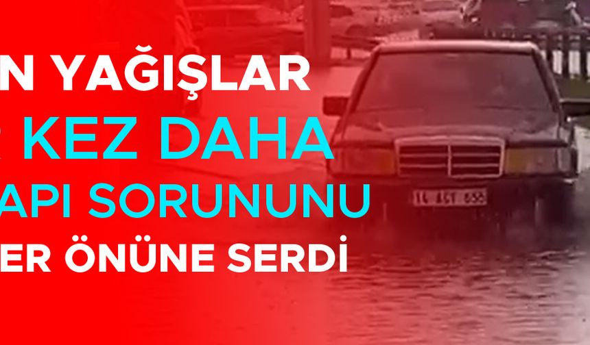 OLİMPİYAT KAVŞAĞINDAKİ YAN YOL SULAR ALTINDA KALDI