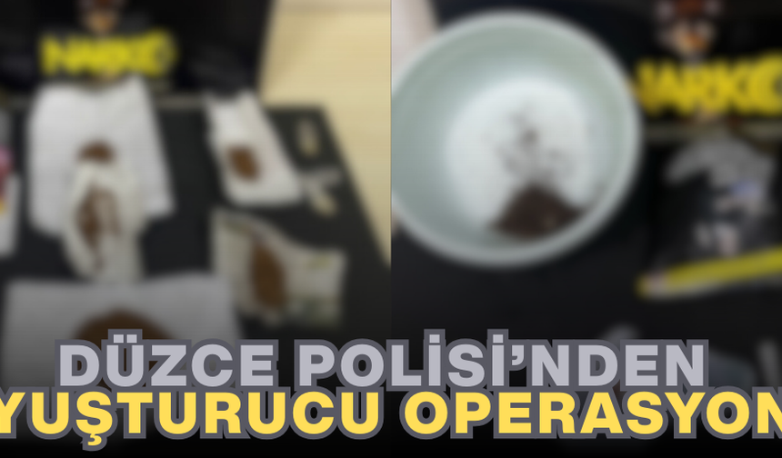 DÜZCE POLİSİ'NDEN UYUŞTURUCU OPERASYONU