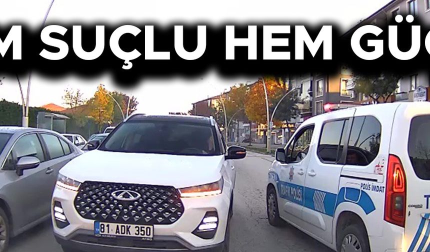 TERS ŞERİDE GİREREK İLERLEDİ