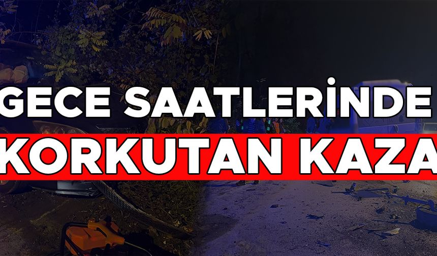 DÜZCE'DE MİNİBÜS İLE OTOMOBİL ÇARPIŞTI: 3 YARALI