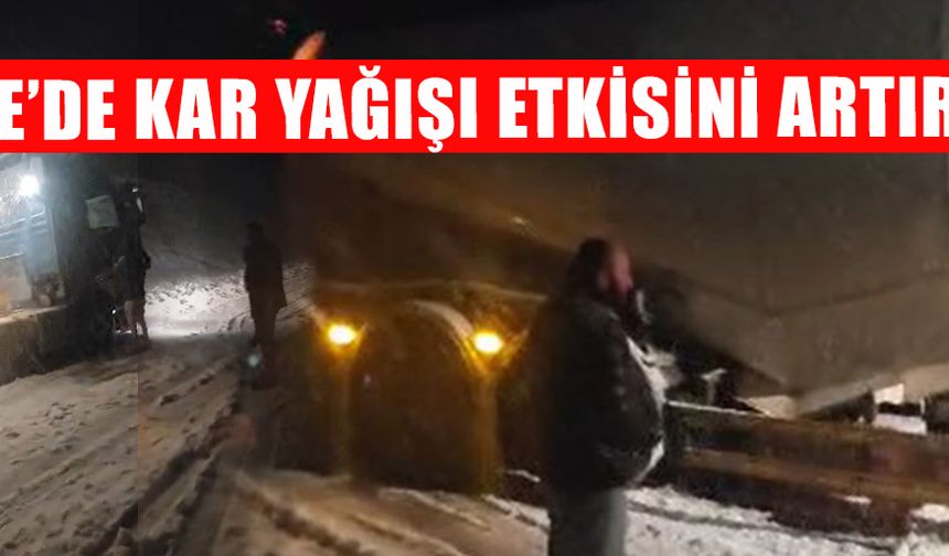 YIĞILCA YOLUNDA MAKASLAYAN TIR ULAŞIMI AKSATTI