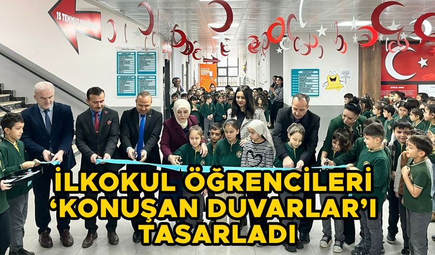 İLKOKUL ÖĞRENCİLERİ ‘KONUŞAN DUVARLAR’I TASARLADI