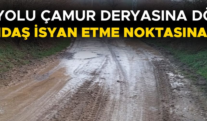 “CUMAYERİ BELEDİYESİNİN KAMYONLARI YOLU BU HALE GETİRDİ”