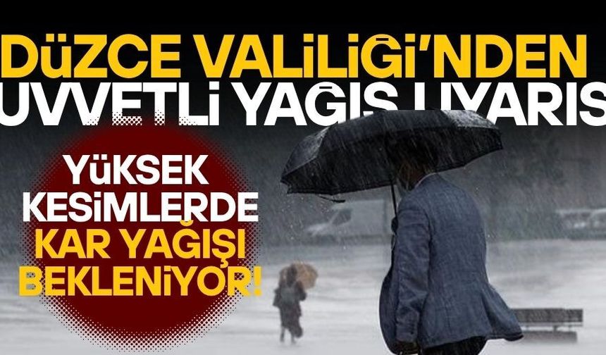 VALİLİKTEN DÜZCELİLERE UYARI