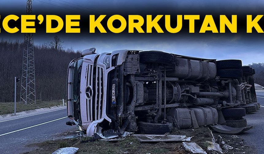 D-655 KARAYOLUNDA TIR DEVRİLDİ