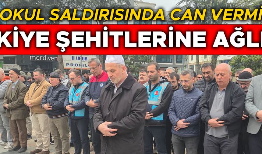 DÜZCE’DE ŞEHİT ÖĞRETMEN VE ÖĞRENCİLER İÇİN GIYABİ CENAZE NAMAZI KILINDI