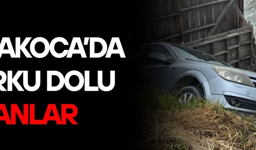 EL FRENİ ÇEKİLMEYEN ARAÇ KAYALIKLARA DÜŞTÜ