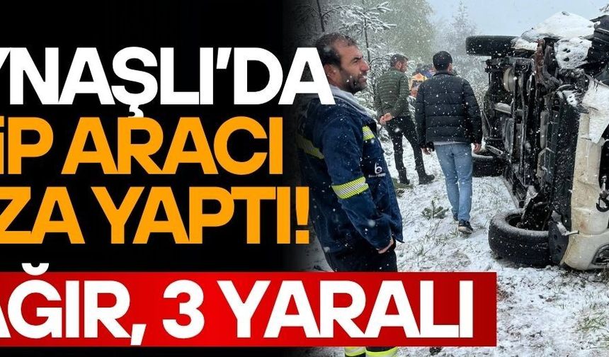 KAYNAŞLI’DA KAR YAĞIŞI KAZAYA NEDEN OLDU