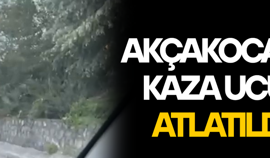 OTOMOBİL SU KANALINA UÇTU: ŞANS ESERİ YARALANAN OLMADI