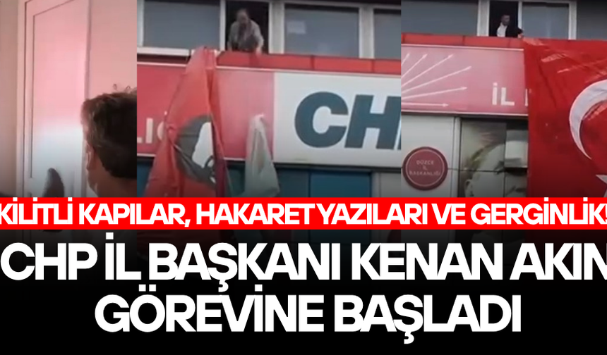 PARTİ BİNASINDAN ÖZEL VE İMAMOĞLU’NUN POSTERİ KALDIRILDI TÜRK BAYRAĞI ASILDI