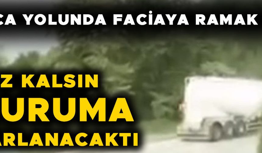 TIR ÖNCE MAKAS ATTI, SONRA YOLUNA DEVAM ETTİ
