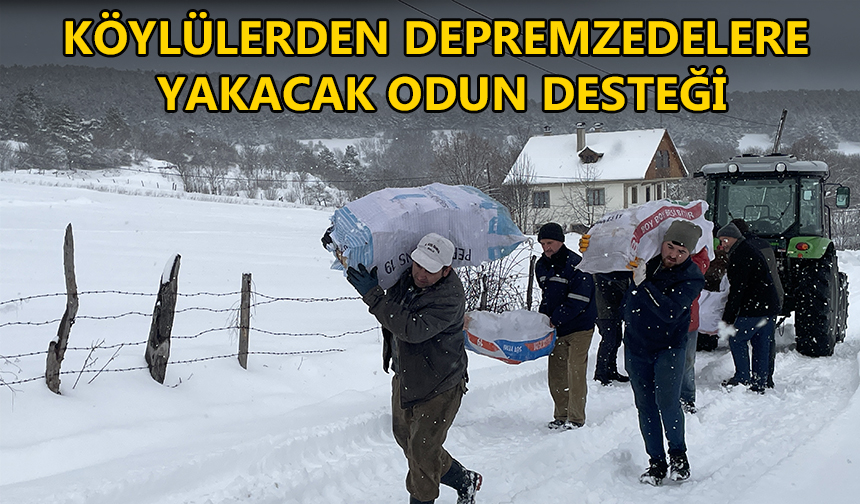 ÇUVAL DOLUSU ODUN DEPREM BÖLGESİNE GÖNDERİLDİ