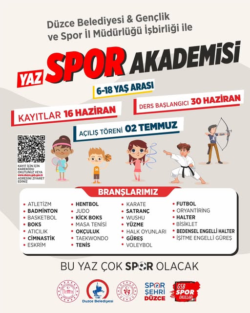 Yaz Spor Okullari 2025