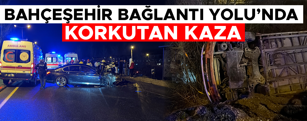 OTOMOBİLLE ÇARPIŞAN HALK OTOBÜSÜ ŞARAMPOLE UÇTU: 5 YARALI