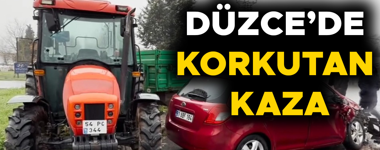 KAVŞAKTA OTOMOBİL VE TRAKTÖR ÇARPIŞTI: 2 KİŞİ YARALANDI