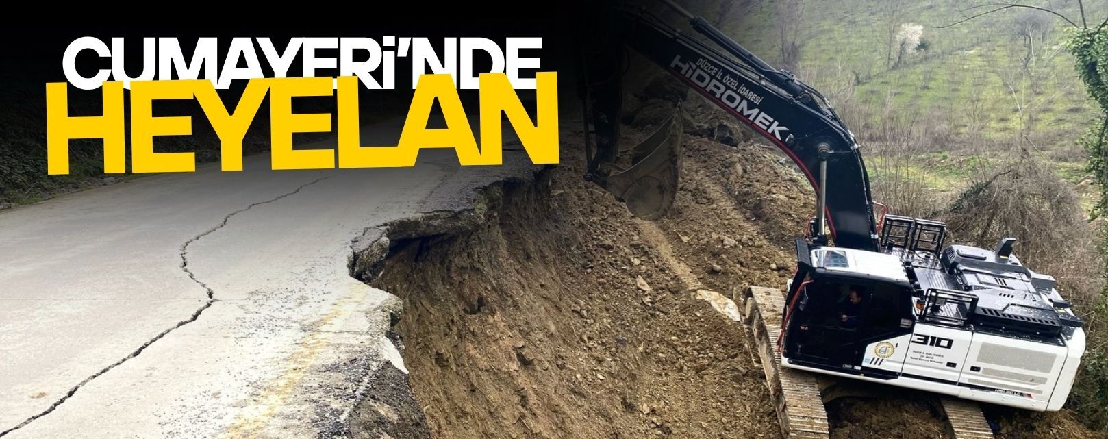 3 KÖYÜ BİRBİRİNE BAĞLAYAN YOLDA HEYELAN