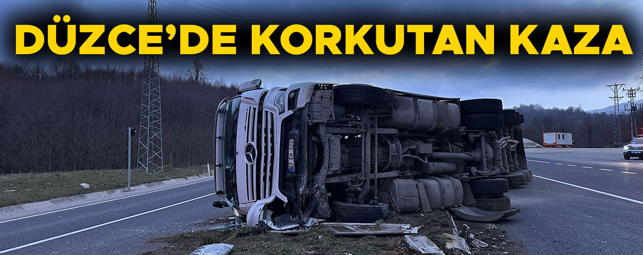 D-655 KARAYOLUNDA TIR DEVRİLDİ