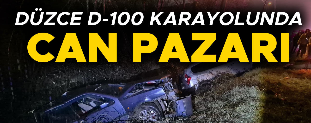 KAZA YAPAN 2 OTOMOBİL KANALA UÇTU: 6 KİŞİ YARALANDI
