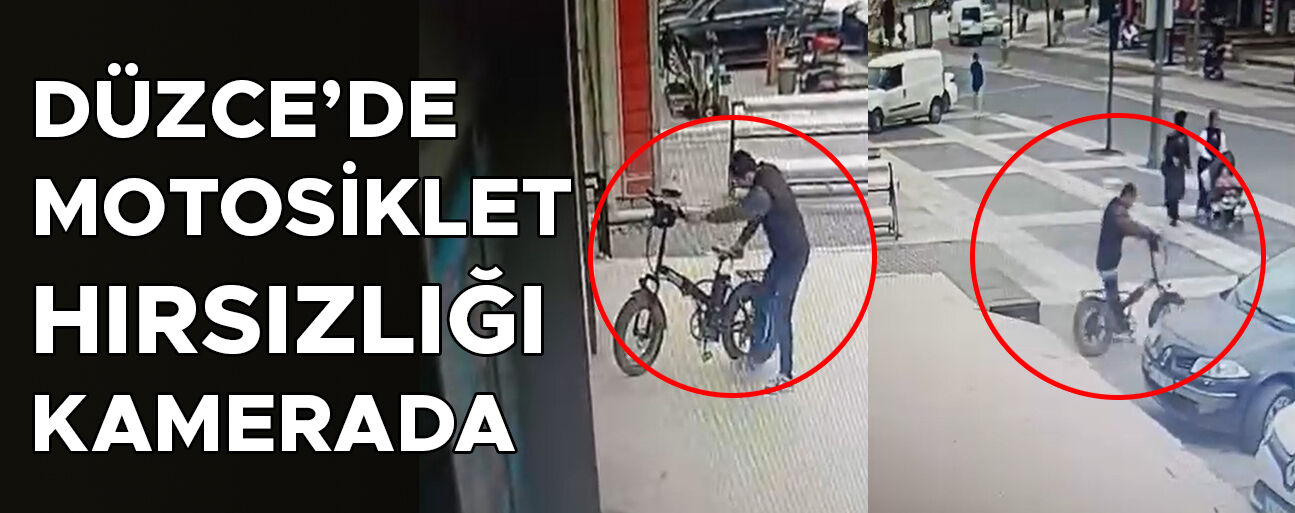 PARK HALİNDEKİ MOTOSİKLETİ SANİYELER İÇİNDE ÇALDI