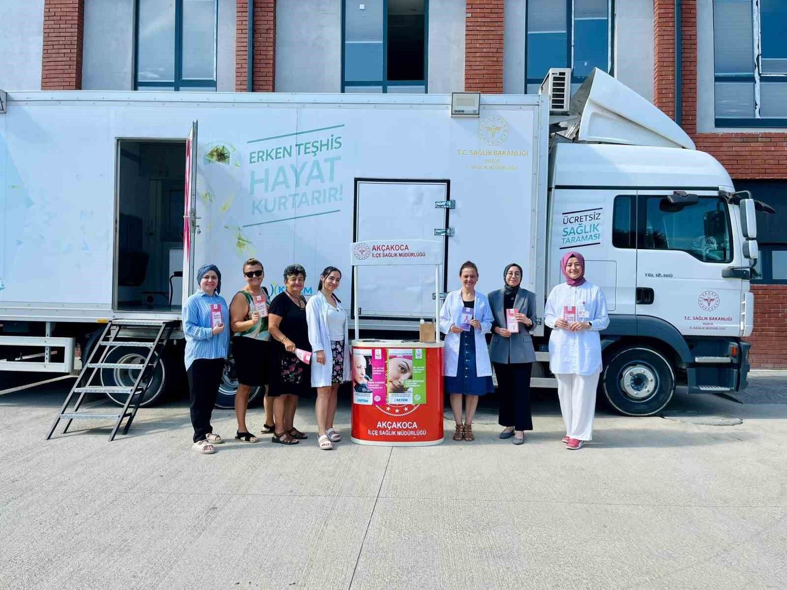 Duzce Saglik Mudurlugu Akcakocada Mobil Kanser Tarama Hizmeti