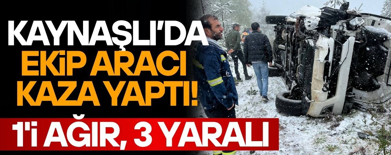 KAYNAŞLI’DA KAR YAĞIŞI KAZAYA NEDEN OLDU