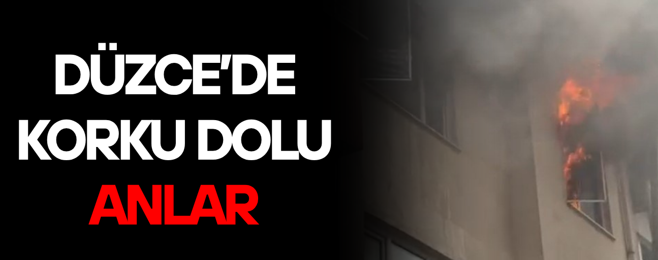 DAİREDEN YÜKSELEN ALEVLER CAMLARI KIRDI