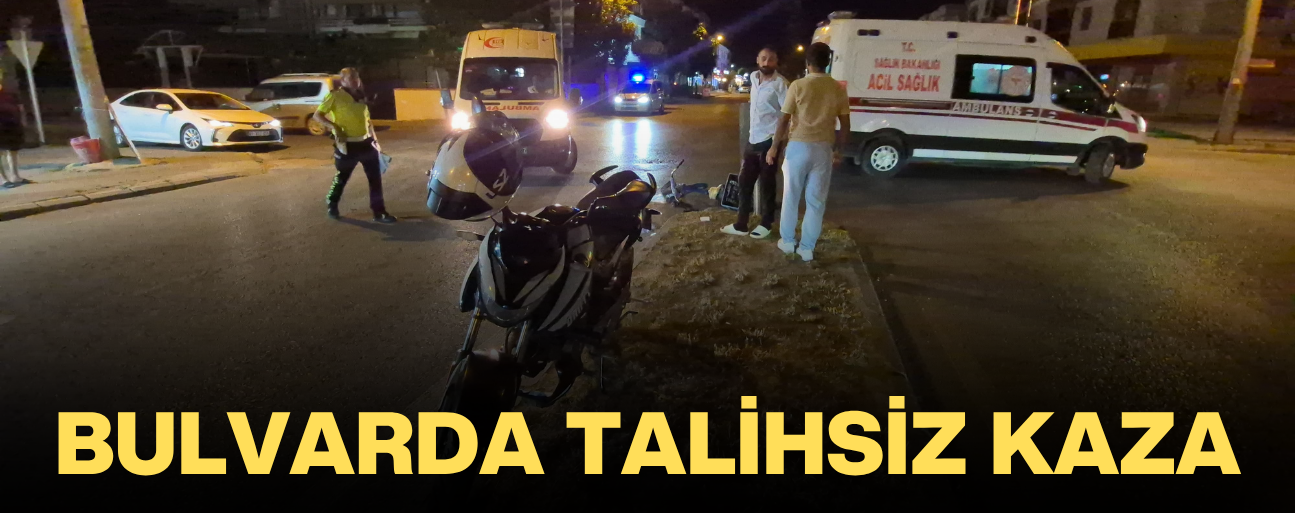 BİSİKLET İLE MOTOSİKLET YOLUN ORTASINDA ÇARPIŞTI