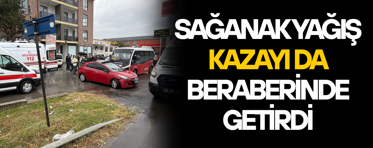 HALK OTOBÜSÜ İLE OTOMOBİL ÇARPIŞTI: 5 YARALI