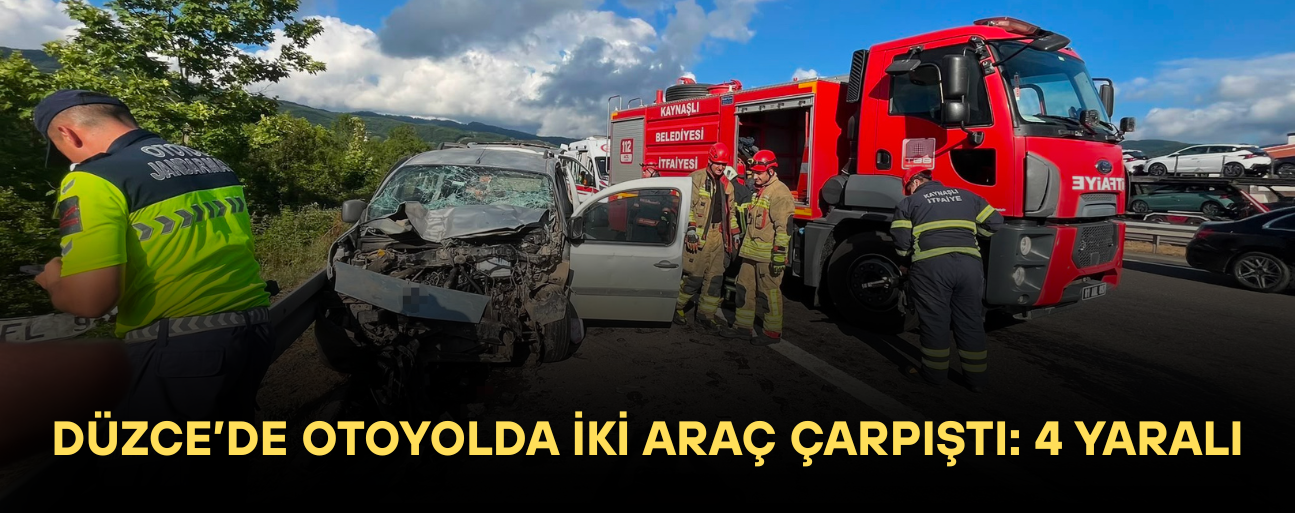 ARAÇTA SIKIŞAN YARALILAR İTFAİYE EKİPLERİNCE KURTARILDI