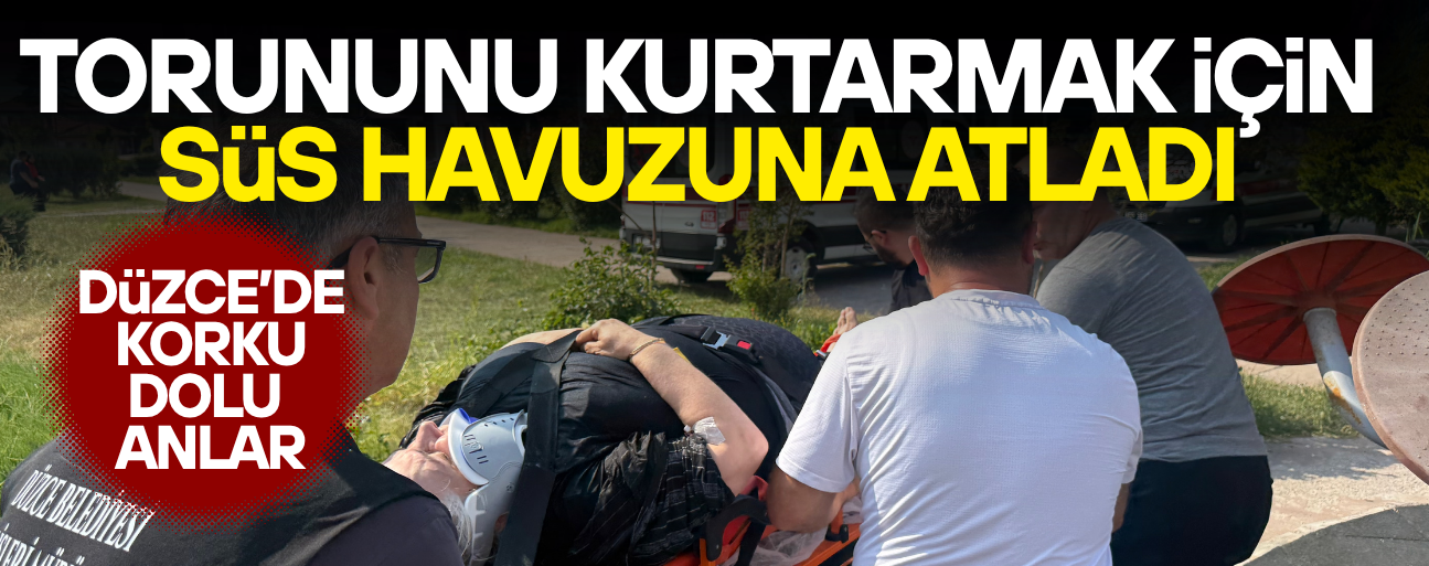 SÜS HAVUZUNA DÜŞEN BABAANNE VE TORUN KURTARILDU