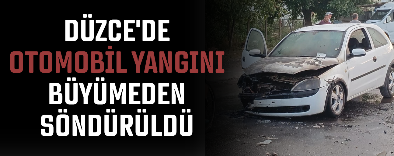 OTOMOBİLİN MOTOR BÖLÜMÜNDE YANGIN ÇIKTI