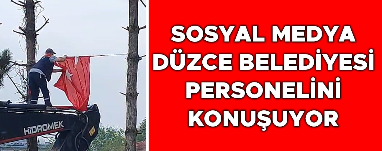 TELE DOLANAN BAYRAĞI ÖNCE DÜZELTTİ SONRA İSE ÖPTÜ