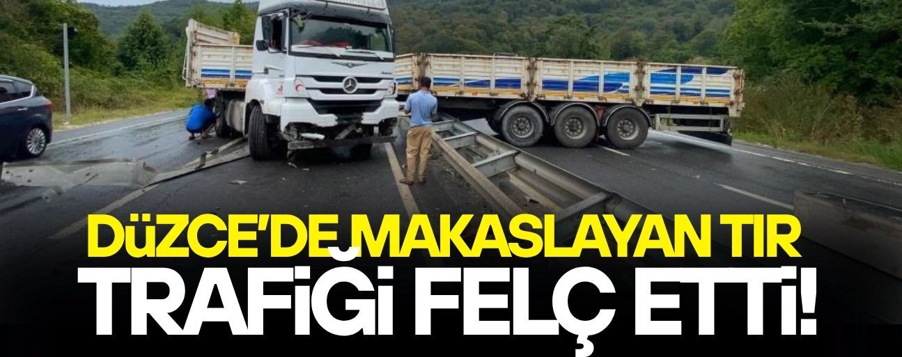 DÜZCE-ZONGULDAK YOLUNDA ULAŞIM DURDU