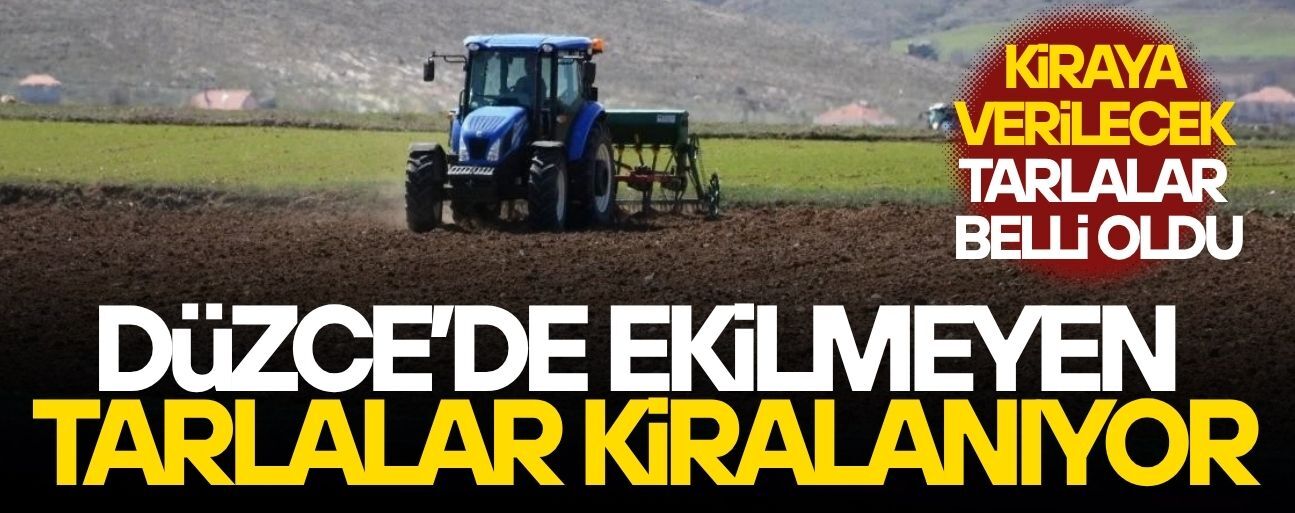 DÜZCE’DE TARIM ARAZİLERİ KİRAYA VERİLECEK