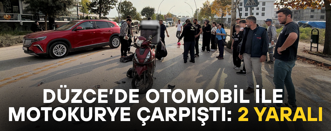 MOTOKURYE ÇARPIŞMANIN ETKİSİYLE SAVRULDU