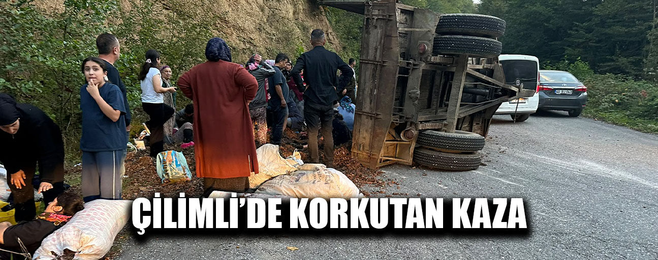 FINDIK İŞÇİSİ TAŞIYAN TRAKTÖR DEVRİLDİ: 12 YARALI